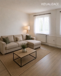 Obývací pokoj-vizualizace - Pronájem bytu 3+kk v osobním vlastnictví 80 m², Postoloprty