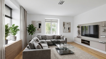 vizualizace obývacího pokoje v přízemí - Prodej domu 170 m², Vrbičany