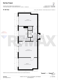 půdorys - Pronájem bytu 3+1 v osobním vlastnictví 64 m², Železný Brod