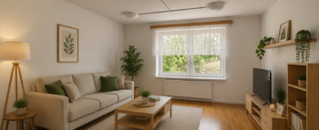 vizualizace obývacího pokoje AI - Prodej bytu 2+1 v osobním vlastnictví 60 m², Louny