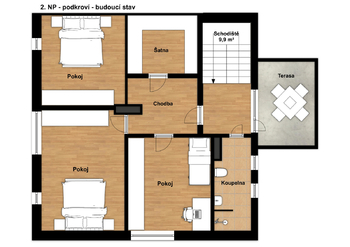 II.NP - Půdorys možného budoucího stavu - Prodej domu 144 m², Dobrá