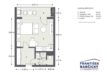 Prodej bytu 1+kk v osobním vlastnictví 29 m², Praha 4 - Kamýk