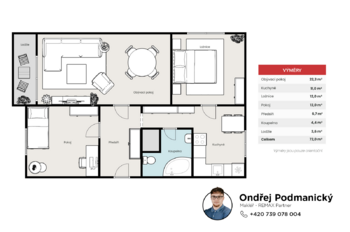 Prodej bytu 3+1 v osobním vlastnictví 70 m², Tanvald