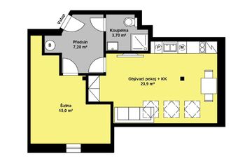 Pronájem bytu 2+kk v osobním vlastnictví 50 m², Kolín