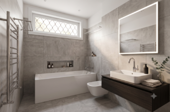 VIZUALIZACE - koupelna 2NP - Prodej domu 240 m², Praha 10 - Dubeč