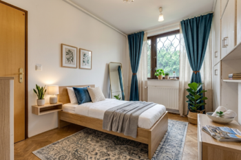 VIZUALIZACE - ložnice 1NP - Prodej domu 240 m², Praha 10 - Dubeč