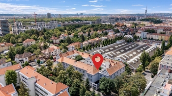 vyznačení domu - Pronájem bytu 2+kk v osobním vlastnictví 57 m², Praha 3 - Žižkov
