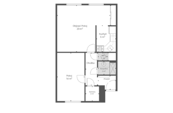 půdorys - Pronájem bytu 2+kk v osobním vlastnictví 57 m², Praha 3 - Žižkov