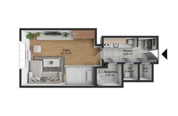 Prodej bytu 1+1 v družstevním vlastnictví 39 m², Praha 9 - Vysočany