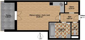 Pronájem bytu 1+kk v osobním vlastnictví 39 m², Holubice