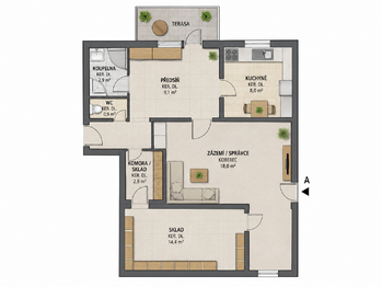půdorys bytu - Prodej restaurace 320 m², Koryčany