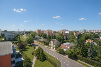 Výhled z terasy - Pronájem bytu 3+kk v osobním vlastnictví 83 m², Praha 9 - Letňany