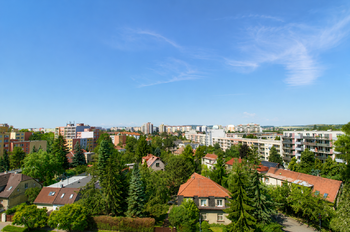 Výhled z terasy - Pronájem bytu 3+kk v osobním vlastnictví 83 m², Praha 9 - Letňany