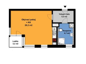 Pronájem bytu 1+kk v osobním vlastnictví 38 m², Velký Osek