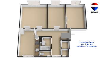 Pronájem bytu 3+1 v družstevním vlastnictví 82 m², Zeleneč
