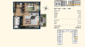 Prodej bytu 2+kk v osobním vlastnictví 57 m², Plzeň