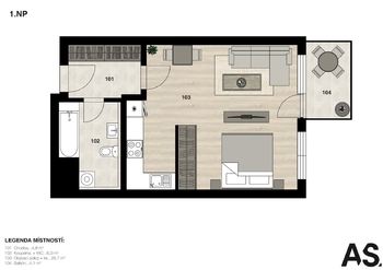 Prodej bytu 1+kk v družstevním vlastnictví 41 m², Praha 10 - Dolní Měcholupy