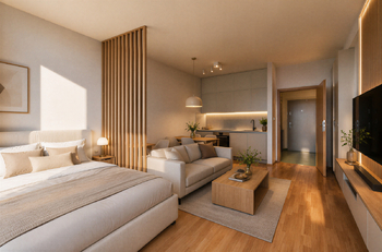Vizualizace - Prodej bytu 1+kk v osobním vlastnictví 31 m², Praha 10 - Záběhlice