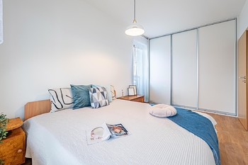 Ložnice. - Prodej bytu 2+kk v osobním vlastnictví 65 m², Praha 9 - Letňany
