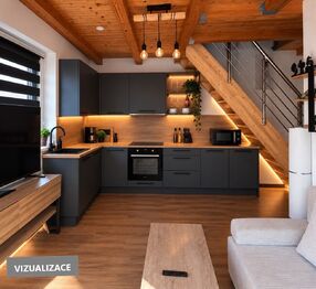 Vizualizace kuchyňské linky - Prodej domu 41 m², Jihlava