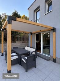 Vizualizace přístřešku terasy - Prodej domu 41 m², Jihlava