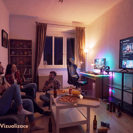 Místo pro zábavu - vuzualizace - Prodej bytu 2+1 v osobním vlastnictví 43 m², Praha 4 - Nusle