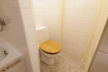 Záchod přístupný z koupelny - Prodej bytu 2+1 v osobním vlastnictví 43 m², Praha 4 - Nusle