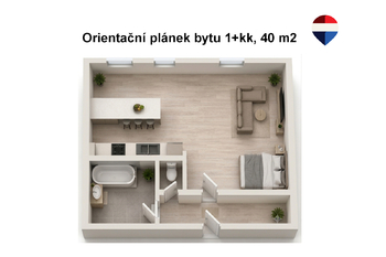 Pronájem bytu 1+kk v osobním vlastnictví 40 m², České Budějovice