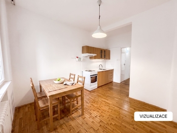Vizualizace: kuchyně - Pronájem bytu 1+kk v osobním vlastnictví 46 m², Praha 2 - Nové Město