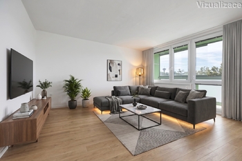 Obývací pokoj - Prodej bytu 1+kk v osobním vlastnictví 27 m², Pardubice