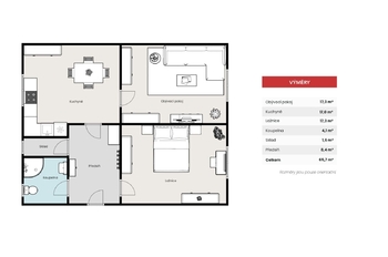 Prodej bytu 2+1 v osobním vlastnictví 65 m², Krhanice