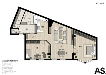 Prodej bytu 2+kk v osobním vlastnictví 100 m², Praha 5 - Hlubočepy