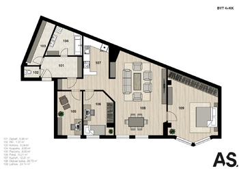 Prodej bytu 2+kk v osobním vlastnictví 100 m², Praha 5 - Hlubočepy
