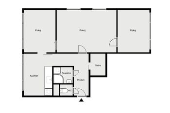 Orientační půdorys - Pronájem bytu 3+1 v osobním vlastnictví 58 m², Poděbrady