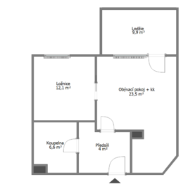 Pronájem bytu 2+kk v osobním vlastnictví 49 m², Praha 9 - Hloubětín