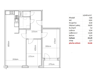 Prodej bytu 3+1 v osobním vlastnictví 62 m², Praha 4 - Chodov