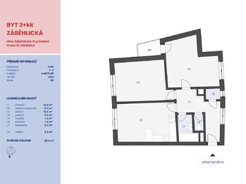 Pronájem bytu 3+kk v osobním vlastnictví 72 m², Praha 10 - Záběhlice