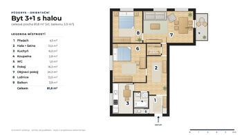 Prodej bytu 3+1 v osobním vlastnictví 78 m², Týn nad Vltavou
