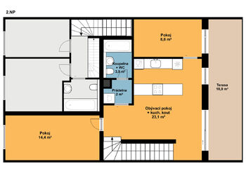 2. NP - Prodej bytu 3+kk v osobním vlastnictví 75 m², Kouřim