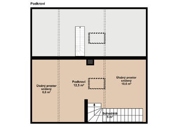 Podkroví - Prodej bytu 3+kk v osobním vlastnictví 75 m², Kouřim