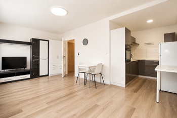 Obývací pokoj + kk - Pronájem bytu 1+kk v osobním vlastnictví 35 m², Praha 4 - Chodov