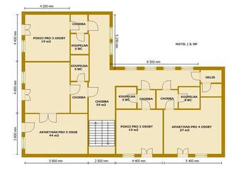 hotel 2.NP - Prodej ubytovacího zařízení 1360 m², Blšany