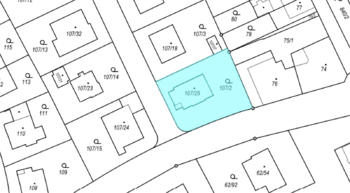 Katastrální mapa - Prodej domu 200 m², Praha 6 - Vokovice