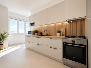 kuchyně vizualizace - Prodej bytu 3+1 v osobním vlastnictví 66 m², Plzeň 