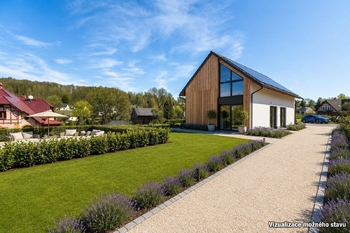 Vizualizace okolí domu - Prodej domu 161 m², Mikulášovice 