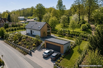 Vizualizace okolí domu - Prodej domu 161 m², Mikulášovice