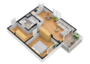 Pronájem bytu 2+kk v osobním vlastnictví 57 m², Praha 4 - Hodkovičky