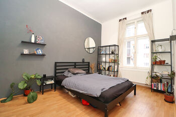 Ložnice - Pronájem bytu 1+1 v osobním vlastnictví 39 m², Praha 3 - Vinohrady