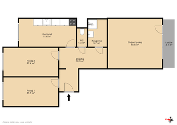 Prodej bytu 3+1 v osobním vlastnictví 74 m², Praha 4 - Chodov