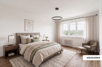Vizualizace: Ložnice - Prodej bytu 2+1 v družstevním vlastnictví 52 m², Praha 10 - Záběhlice